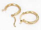 14k Yellow Gold Polished, Diamond-Cut, & Satin Finish 5/8" Hoop Earrings