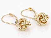 14k Yellow Gold 1" Love Knot Dangle Earrings