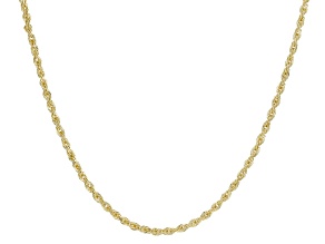 14k Yellow Gold 2mm Solid Diamond-Cut Rope 18 Inch Chain