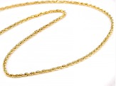 14k Yellow Gold 2mm Solid Diamond-Cut Rope 20 Inch Chain