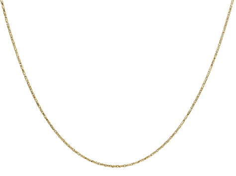 14k Yellow Gold 0.7mm Diamond-Cut Cylinder Link 18 Inch Chain