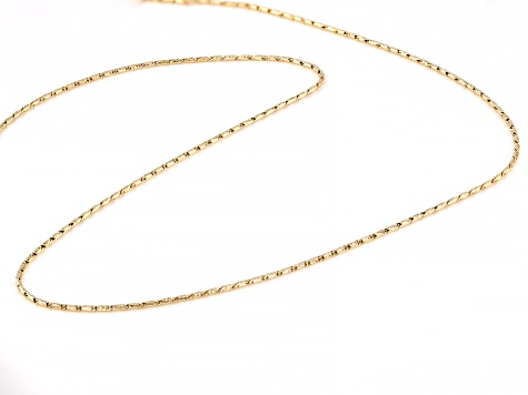 14k Yellow Gold 0.7mm Diamond-Cut Cylinder Link 20 Inch Chain