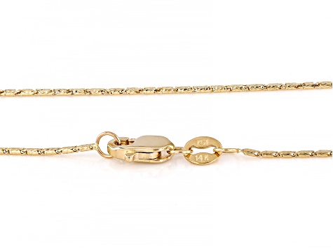 14k Yellow Gold 0.7mm Diamond-Cut Cylinder Link 22 Inch Chain