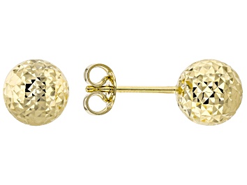 Picture of 14k Yellow Gold 8mm Diamond-Cut Ball Stud Earrings