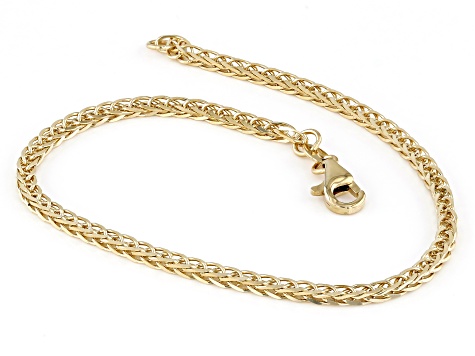 Wheat Link Chain Bracelet in 14k Gold