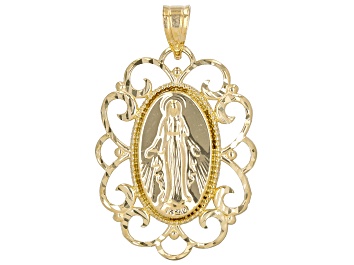Picture of 10k Yellow Gold Holy Mary Filigree Design Pendant