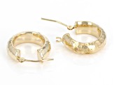 14k Yellow Gold Diamond-Cut Hoop Earrings