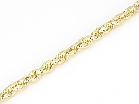 14k Yellow Gold 3mm Solid Rope Link Bracelet