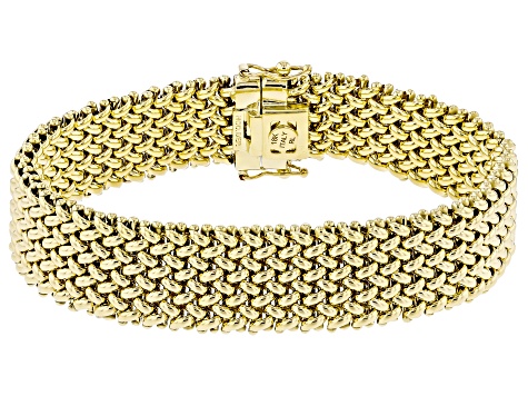 18k Yellow Gold 14mm Woven Link Bracelet