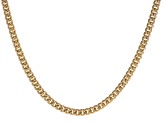 14k Yellow Gold & Rhodium Over 14k Yellow Gold 6mm Curb 18 Inch Chain