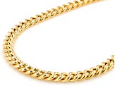 14k Yellow Gold & Rhodium Over 14k Yellow Gold 6mm Curb 18 Inch Chain
