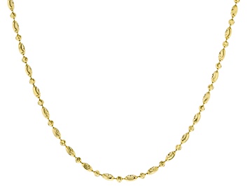 Picture of 14k Yellow Gold 1.8mm Diamond-Cut Oval Bead 18 Inch Chain