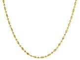 14k Yellow Gold 1.8mm Diamond-Cut Oval Bead 18 Inch Chain