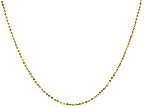 14k Yellow Gold 1mm Solid Diamond-Cut Bead 18 Inch Chain