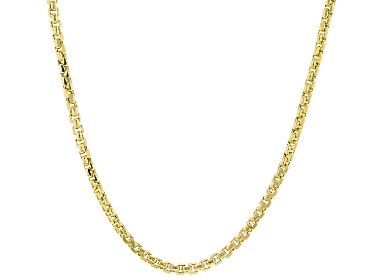 14k Yellow Gold 2mm Diamond-Cut Round Box 18 Inch Chain - DOM671A