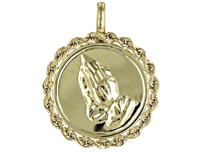 10k Yellow Gold Praying Hands Pendant