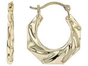 14k Yellow Gold 5/8" Twisted Hoop Earrings