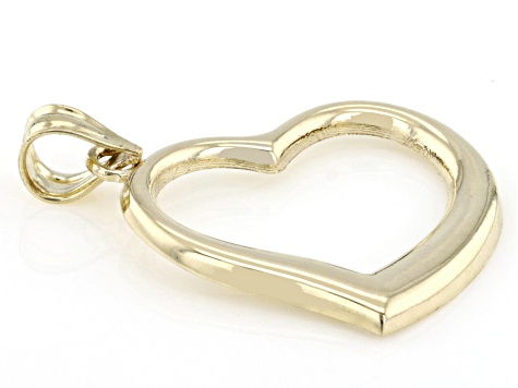 Diamond Haloed Open Heart popular Pendant 10k Yellow Gold