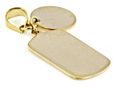 14k Yellow Gold Tag Pendant With Disc Charm