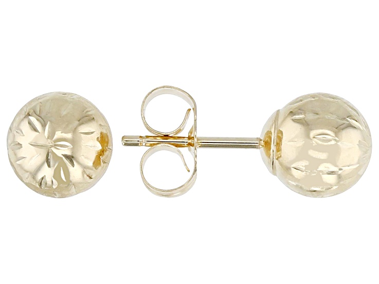 Bevilles 7mm Diamond Cut Ball Stud Earrings in 9kt Yellow Gold main image 0
