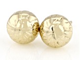 14k Yellow Gold 5.8mm Diamond-Cut Ball Stud Earrings