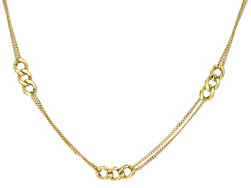 Picture of 10k Yellow Gold Curb Link Station Necklace
