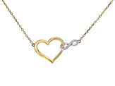 10k Yellow Gold and Rhodium Over 10k White Gold Two-Tone Infinity Heart Necklace