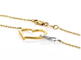 10k Yellow Gold and Rhodium Over 10k White Gold Two-Tone Infinity Heart Necklace