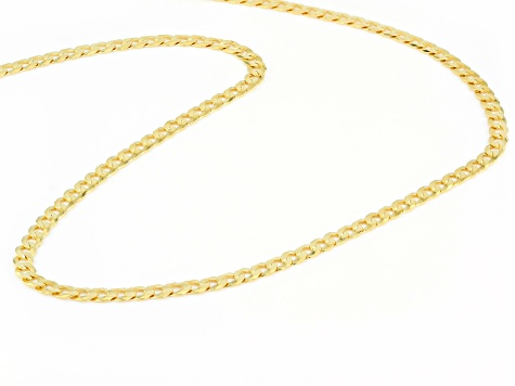 14k Yellow Gold 3.5mm Concave Curb Necklace - DOM827