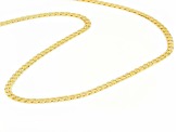 14k Yellow Gold 3.5mm Concave Curb Necklace - DOM827