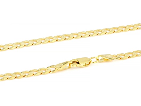 14k Yellow Gold 3.5mm Concave Curb Necklace - DOM827