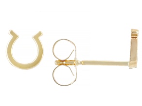 14k Yellow Gold Horseshoe Stud Earrings