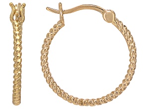 10k Yellow Gold Twisted Hoop Earrings