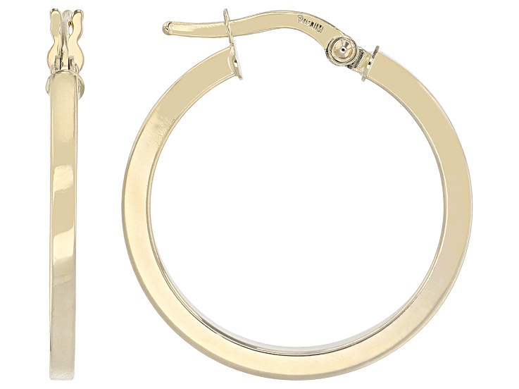 18k Yellow Gold 1" Hoop Earrings