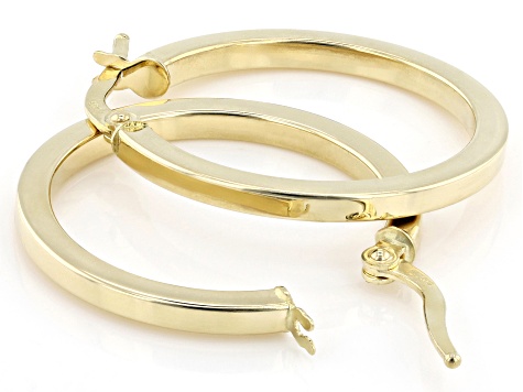 18k Yellow Gold 1" Hoop Earrings