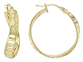 10k Yellow Gold Twist Hoop Earrings