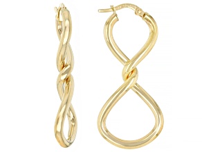 10k Yellow Gold Infinity Knot Hoop Earrings