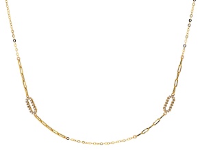 14k Yellow Gold Station Necklace