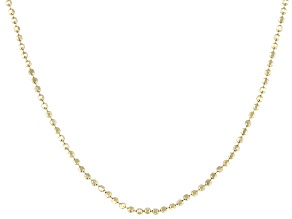 14k Yellow Gold 1mm Diamond Cut Bead 18" Chain