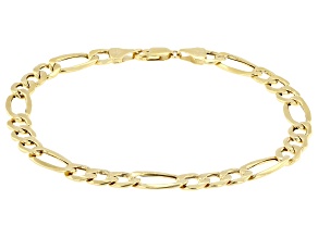 10k Yellow Gold 6.2mm Figaro Bracelet