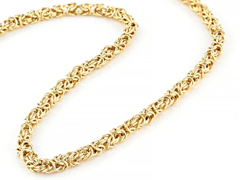 10k Yellow Gold 3.7mm Byzantine Necklace - DOS149 | JTV