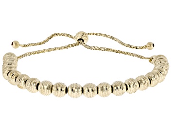 Picture of 14k Yellow Gold Diamond Cut 5mm Bead Adjustable Bolo Bracelet