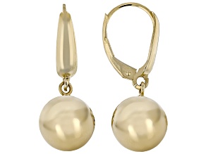 14k Yellow Gold 10mm Ball Drop Earrings