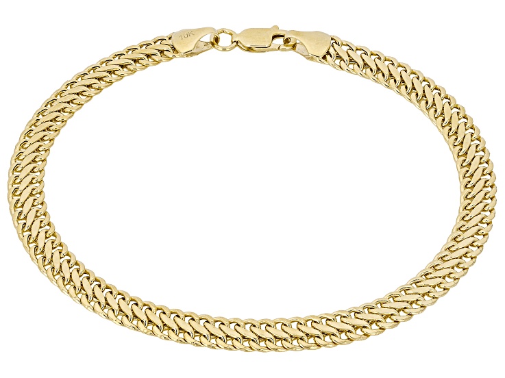 10K Yellow Gold 5.7mm Polished Flat Sedusa 8 Inch Bracelet