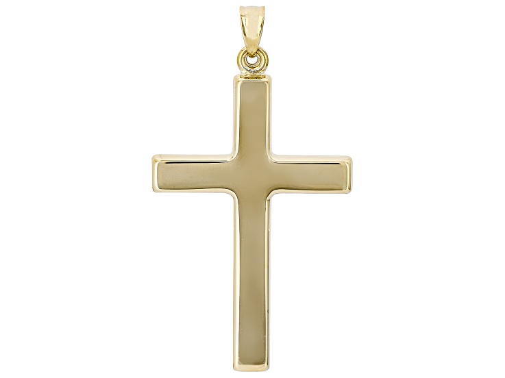 14K Yellow Gold Polished Cross Pendant