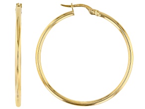 Splendido Oro™ 14k Yellow Gold High Polished 30mm Tube Hoop Earrings