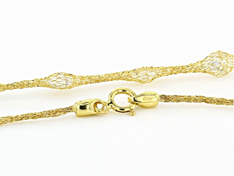 Splendido Oro™ 14K Yellow Gold Cubic Zirconia Crochet D'Tuscano 18" Necklace 7.85ctw