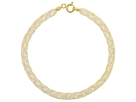 Splendido Oro™ 14K Yellow Gold Cubic Zirconia Tuscan Crochet 7.5" Bracelet 20.12ctw