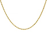 18K Yellow Gold 1.6MM Laser-Cut Rope 18 Inch Chain