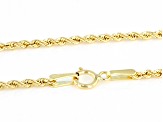 18K Yellow Gold 1.6MM Laser-Cut Rope 18 Inch Chain